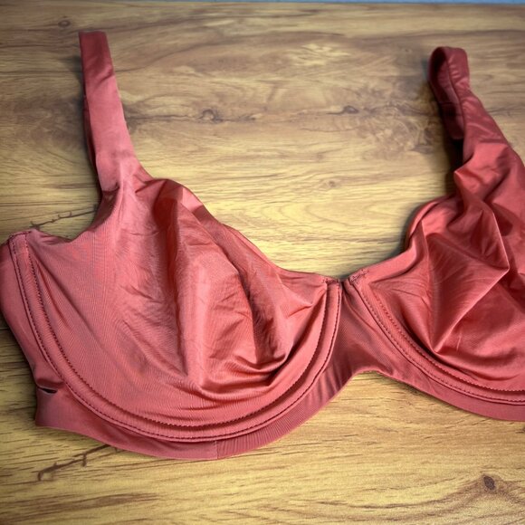 CUUP The Scoop Underwire Bra 30G Smoothing Unlined Clay Terracotta NEW - Picture 5 of 8
